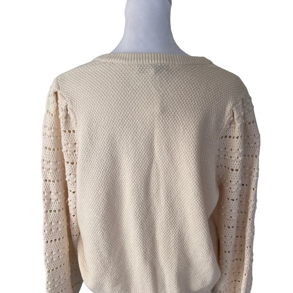 Madewell - NWT Bobble-Sleeve Pullover Lightweight Wool Blend Sweater Sz L - Picture 7 of 8